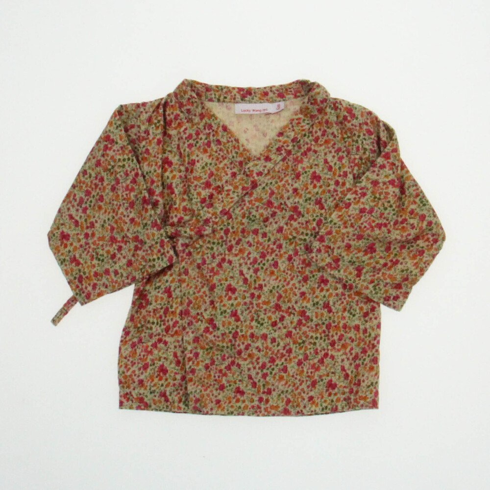 Lucky Wang NYC Girls Pink Floral Long Sleeve Shirt size: 6 Months